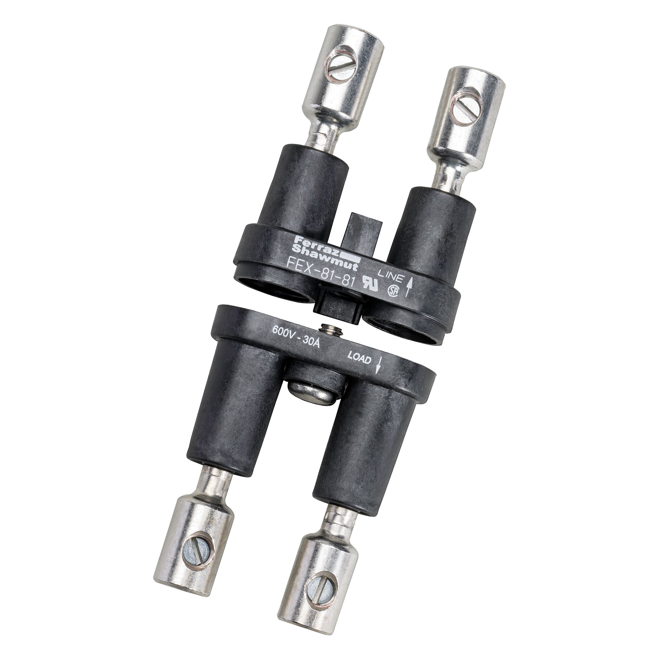 FEX-81-81 - Fuse Bases 600V 30A Midget 2-pole 81-81 Single Set Screw